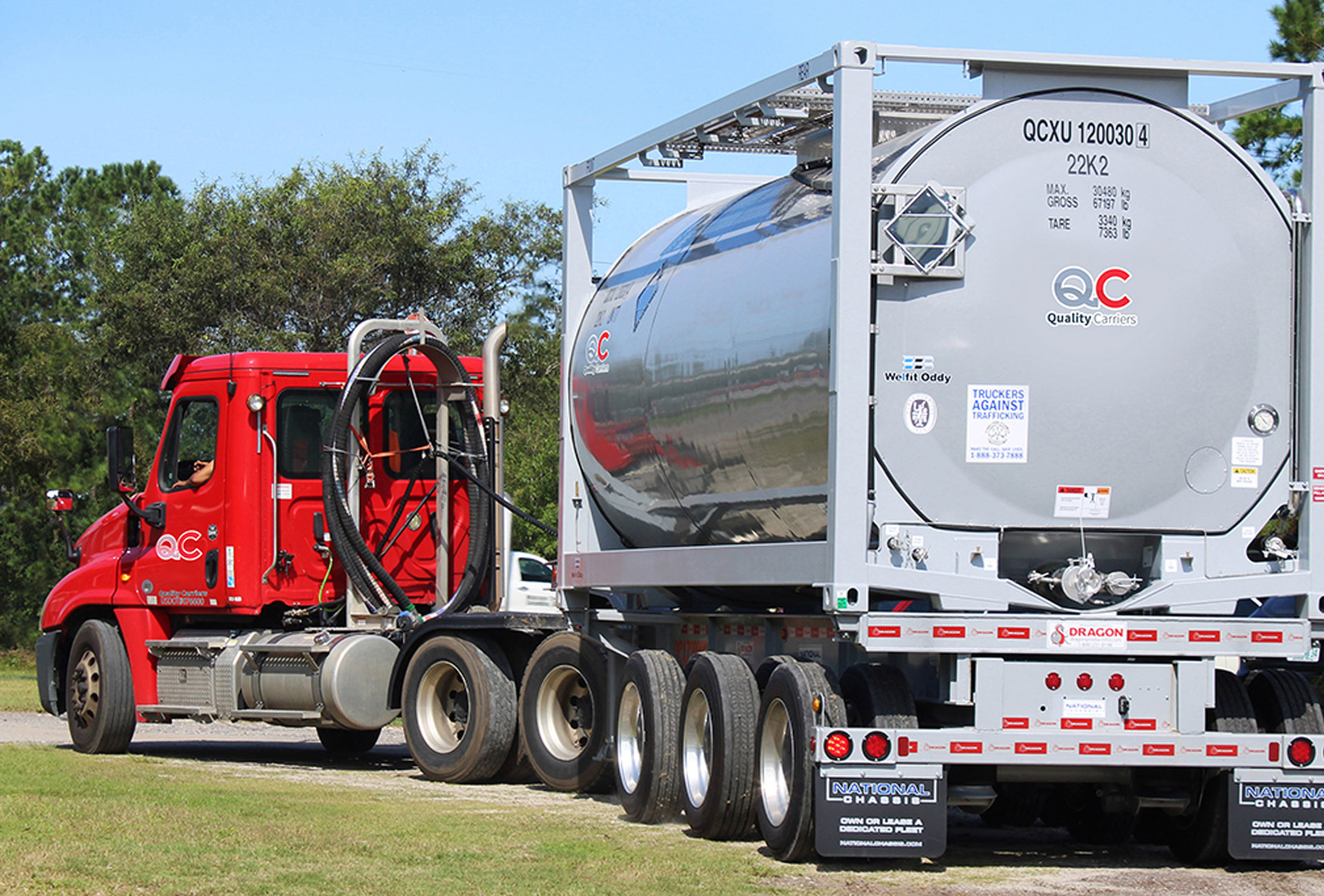 Bulk liquid transport in intermodal ISO tank containers