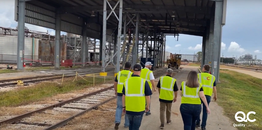 Randy of Quality Carries met with Thad, Shelbie, and Jaime, who leads the La Porte terminal. 